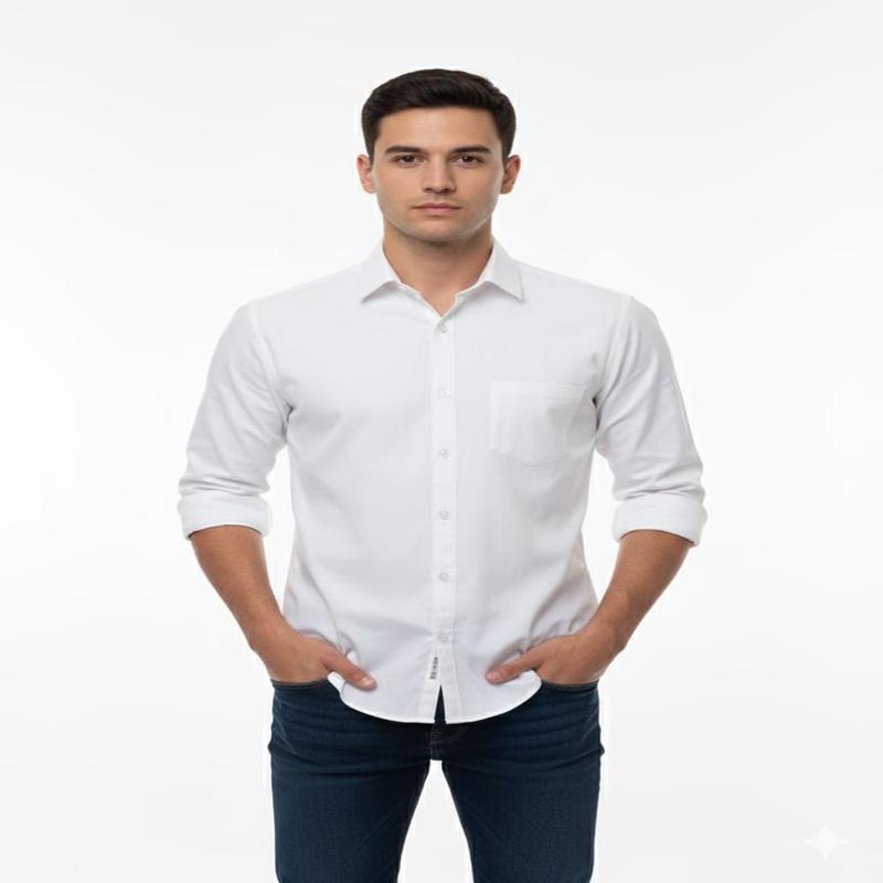 premium white cotton formal shirt for men